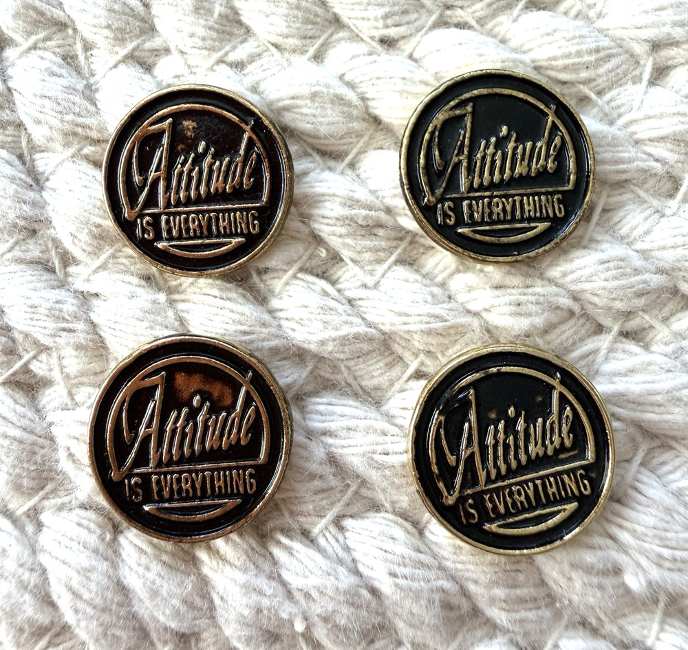 Lot 4 Attitude Is Everything Enamel Pins Motivational Quote Lapel 0.5”